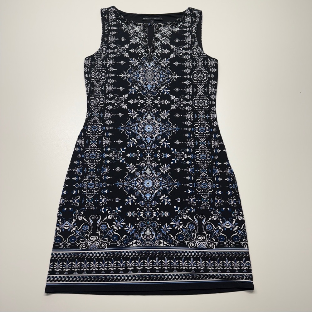 White House Black Market Black and Blue Mini Dress